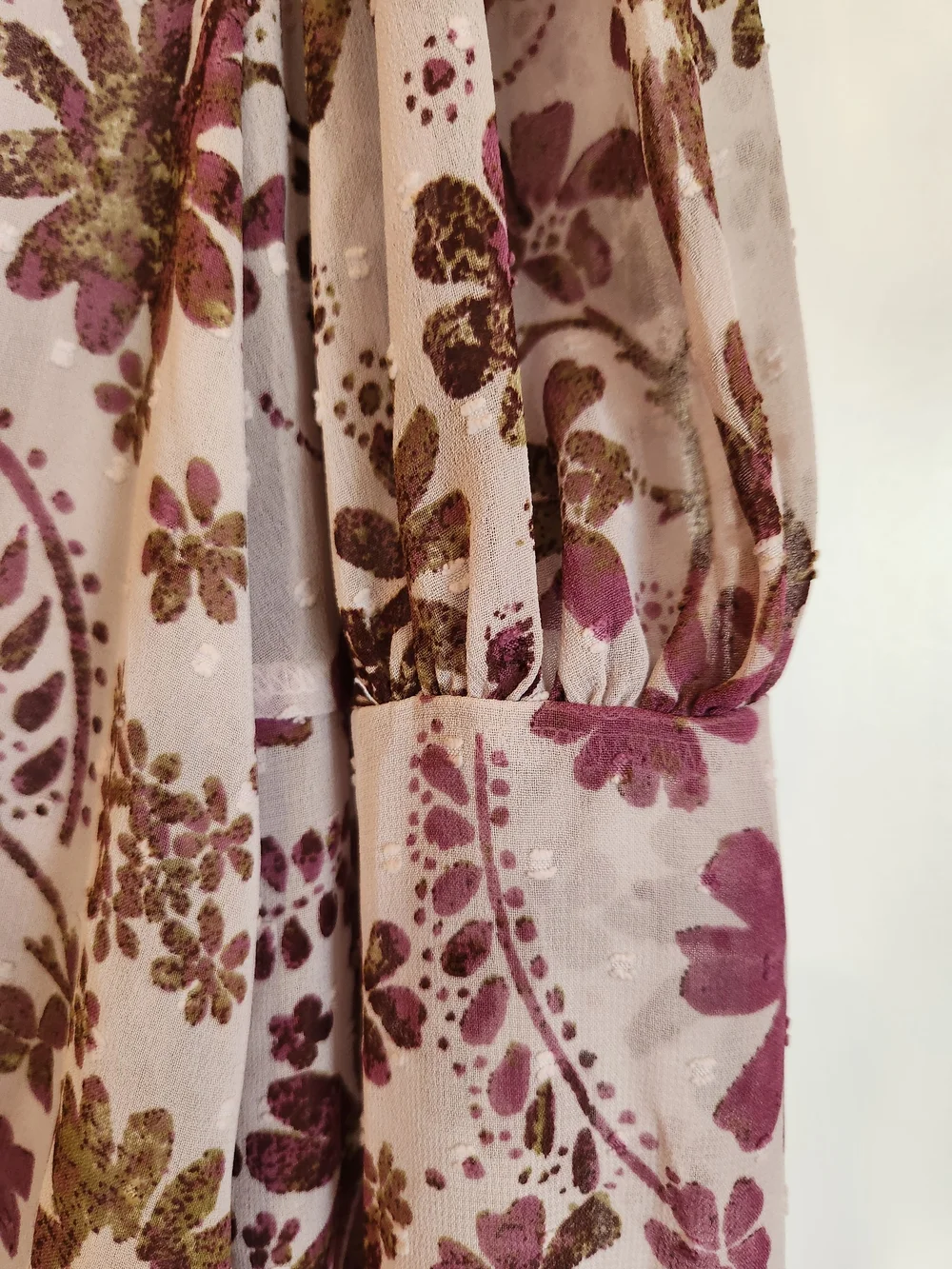 Free People Clarissa Floral Top Size XS Keyhole Tie Back Lavender/Brown Flowy